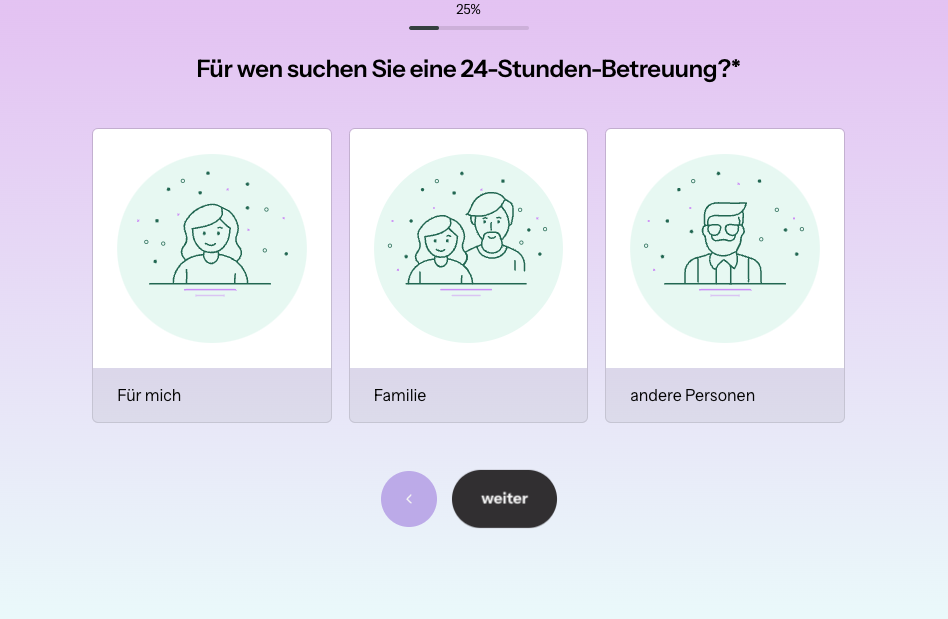 Formular für die Suche einer Betreuungskraft in Böblingen